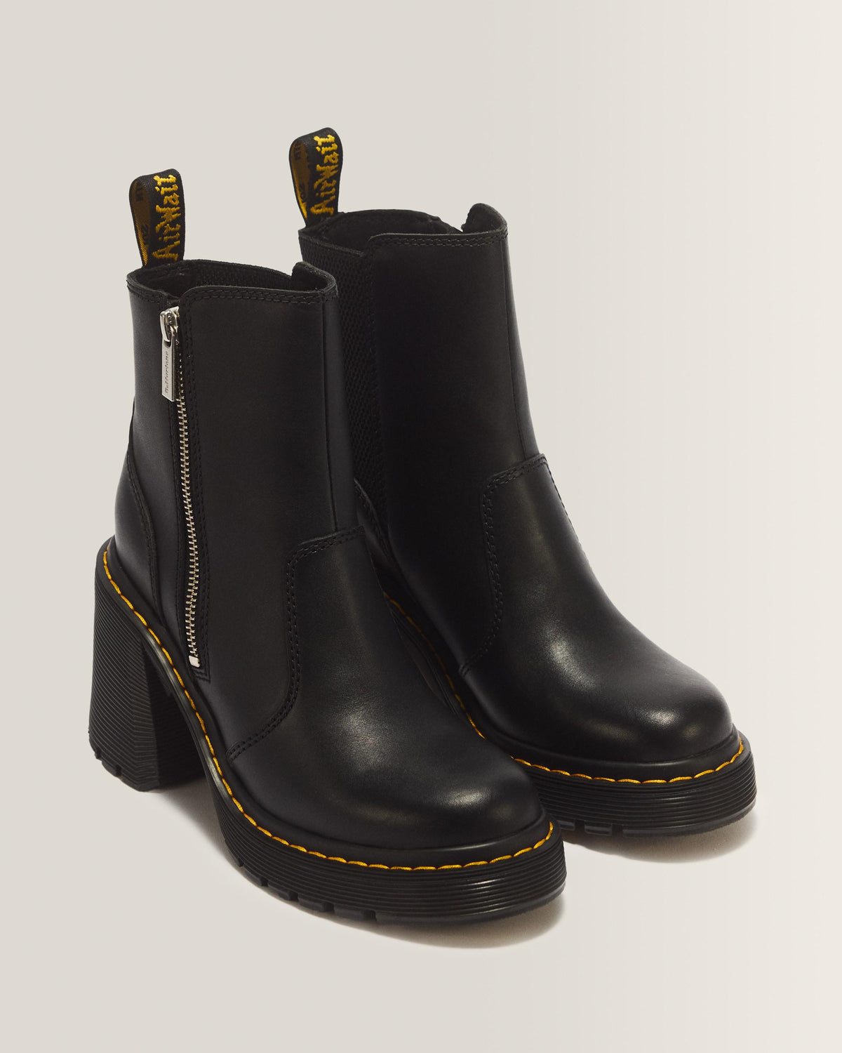 Botas Spence Zip de piel Sendal en Black
