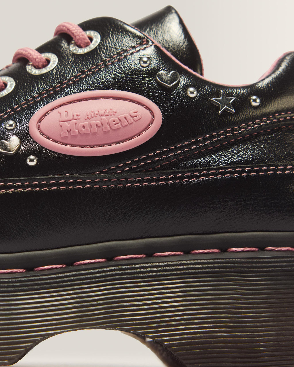 Zapatos Buzz 5 ojales de piel Milled Gloss en Black