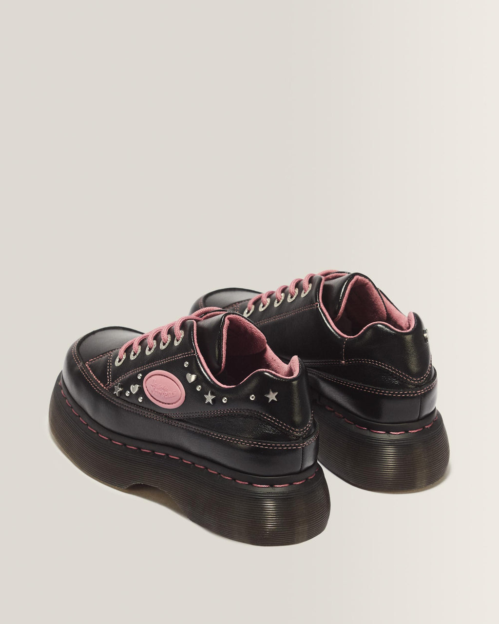 Zapatos Buzz 5 ojales de piel Milled Gloss en Black