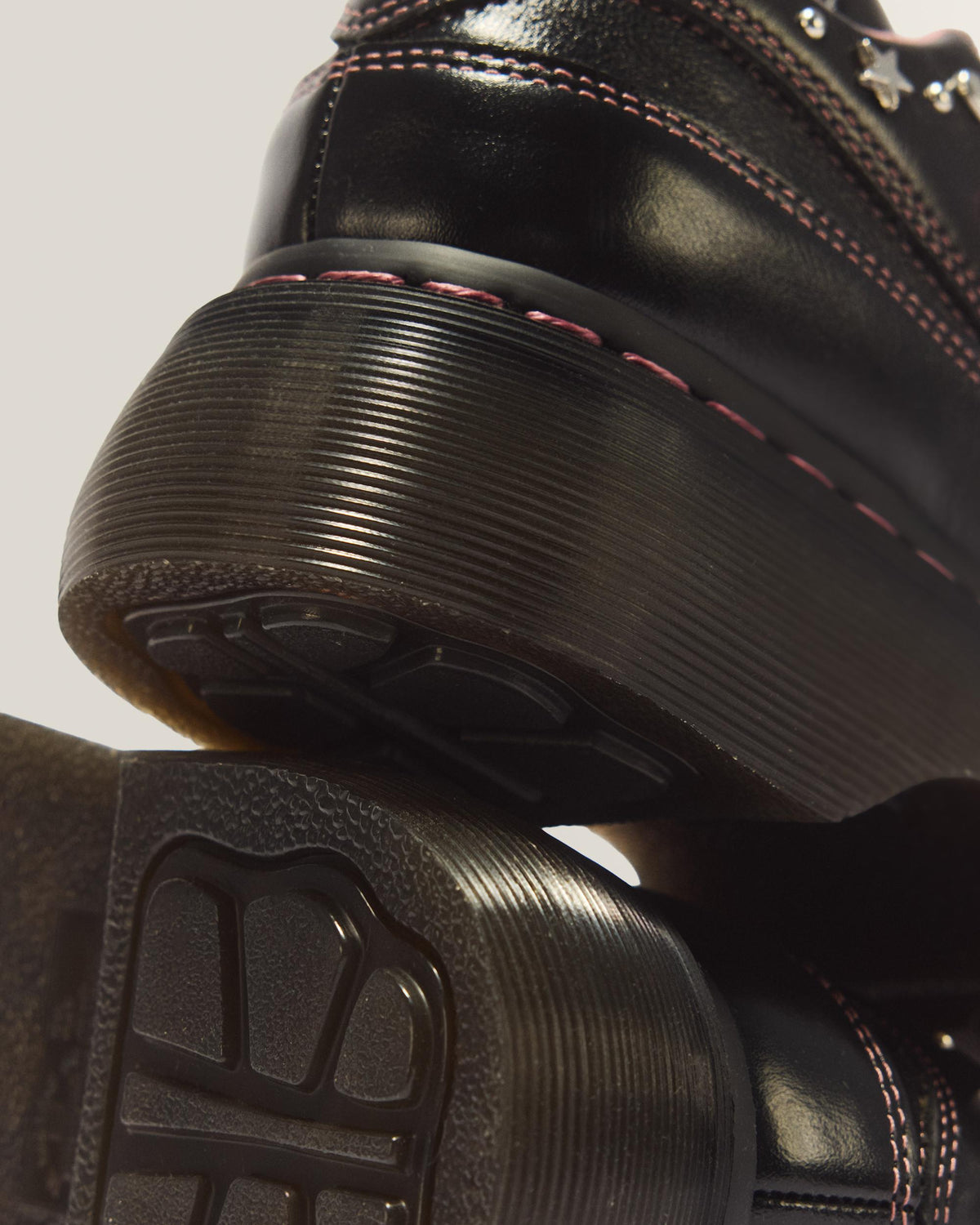 Zapatos Buzz 5 ojales de piel Milled Gloss en Black