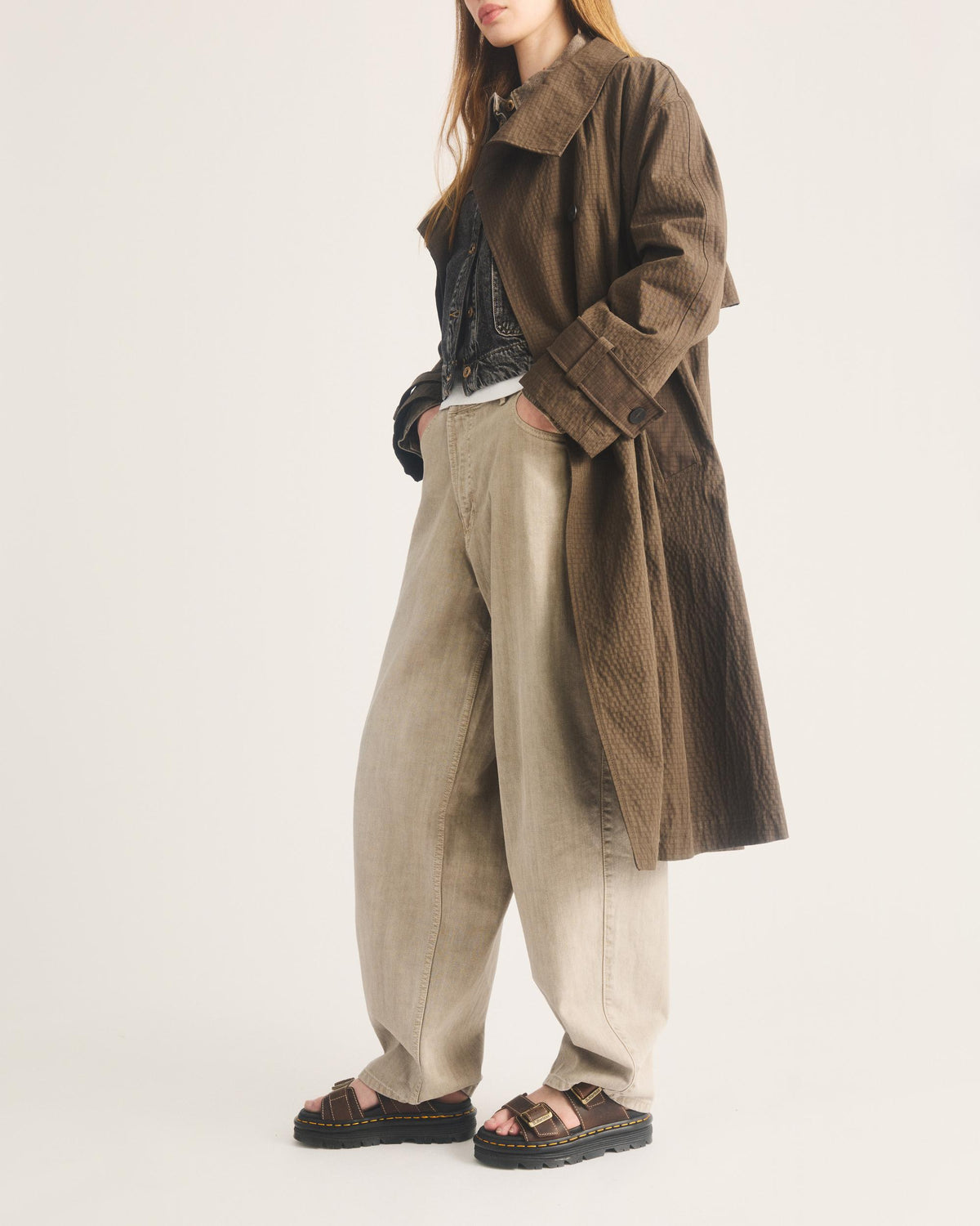 Sandalias Zebzag de piel Crazy Horse en Dark Brown