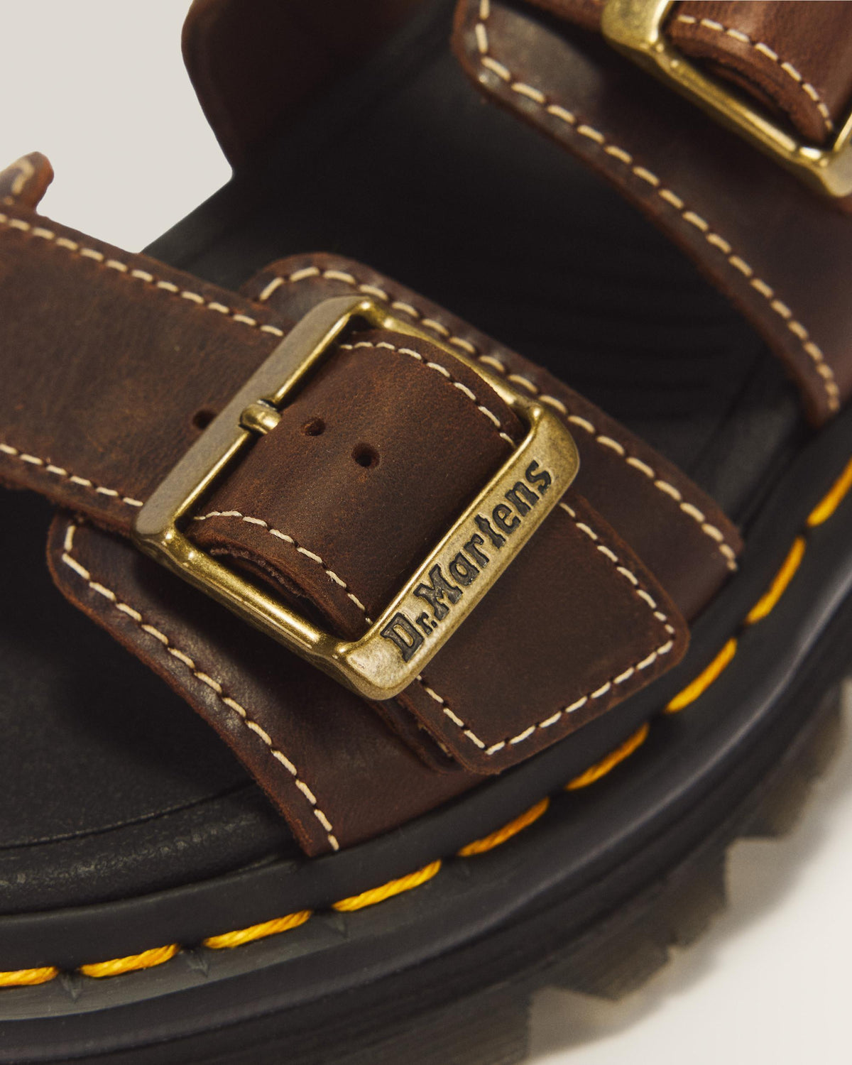 Sandalias Zebzag de piel Crazy Horse en Dark Brown