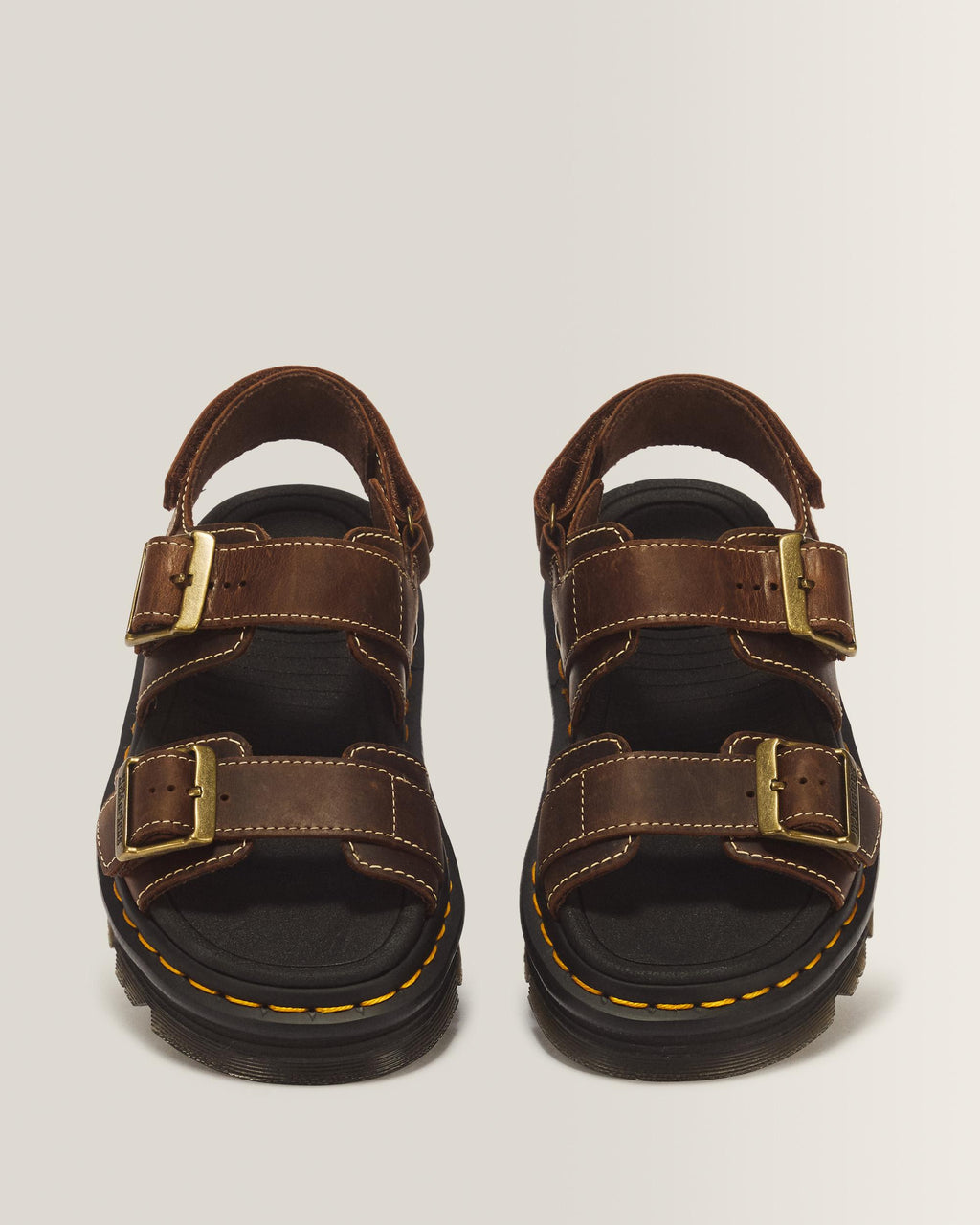 Sandalias Zebzag de piel Crazy Horse en Dark Brown
