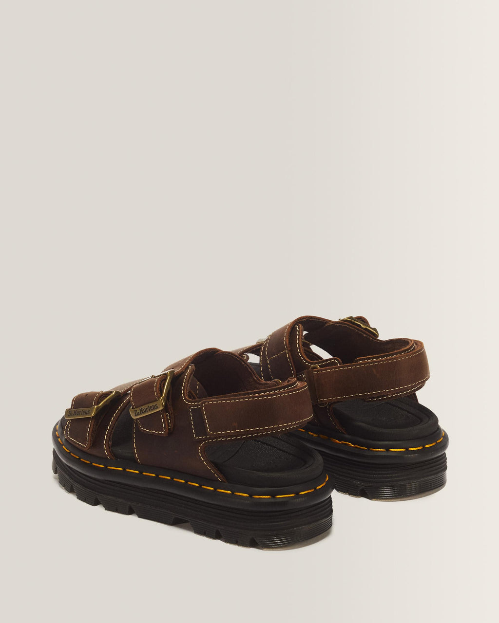 Sandalias Zebzag de piel Crazy Horse en Dark Brown