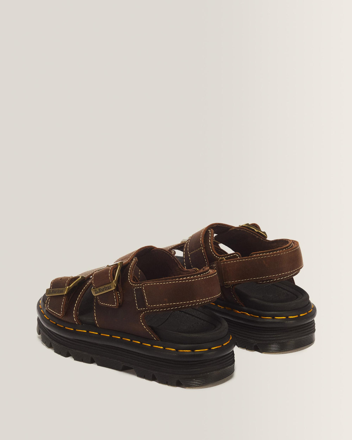 Sandalias Zebzag de piel Crazy Horse en Dark Brown
