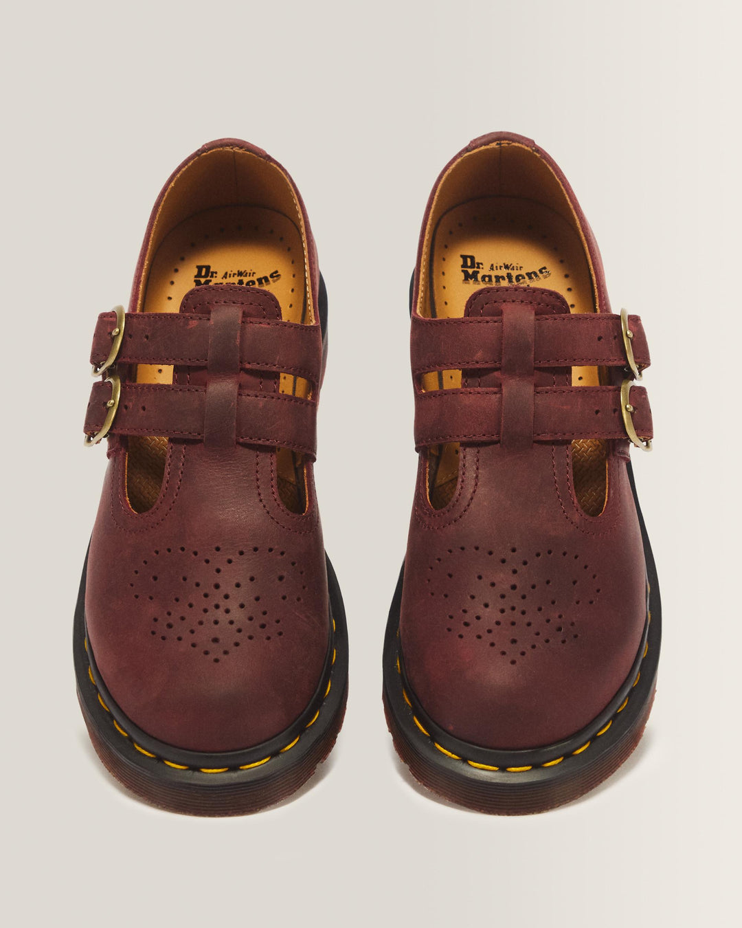 Merceditas 8065 de piel Crazy Horse en Cherry Red